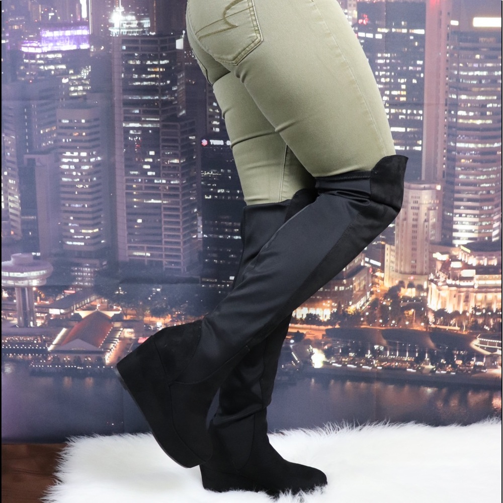 Wedge Heel Over the Knee Boots